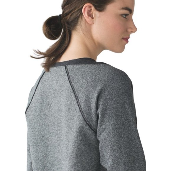 Lululemon Crew Love Pullover Heathered Speckled Black - Picture 3 of 9